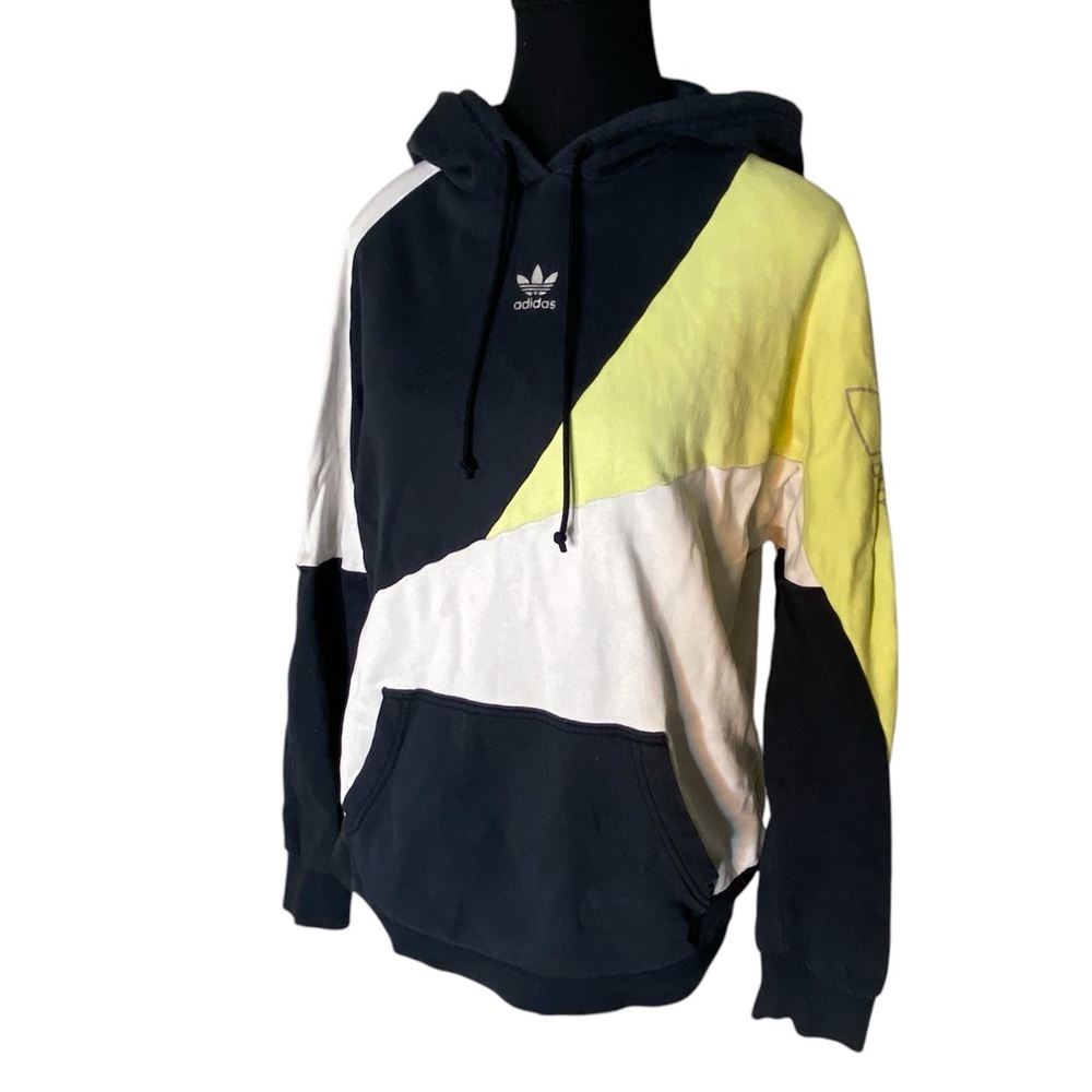 Adidas Women's Tri-Tone Hoodie - Black, White, Yellow